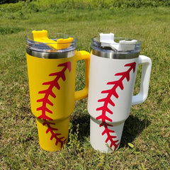 40oz Stainless Steel Sports Tumbler, Football Baseball Basketball Design