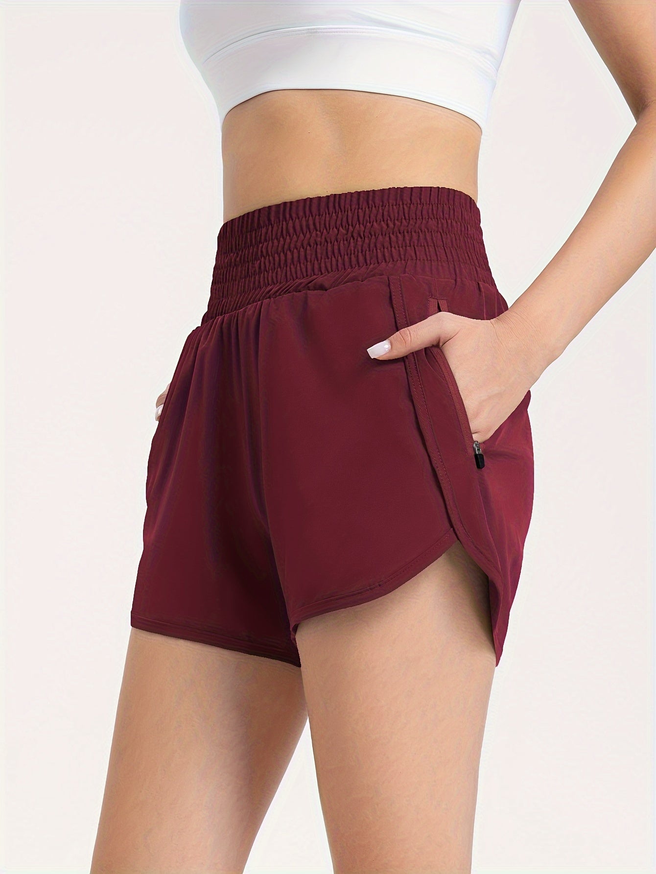 Women's Fitness Sports Shorts Elastic Waist Activewear