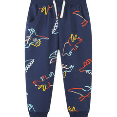 Dinosaur Print Boys Sweatpants Quick Drying Jogger Pants Kids Clothing