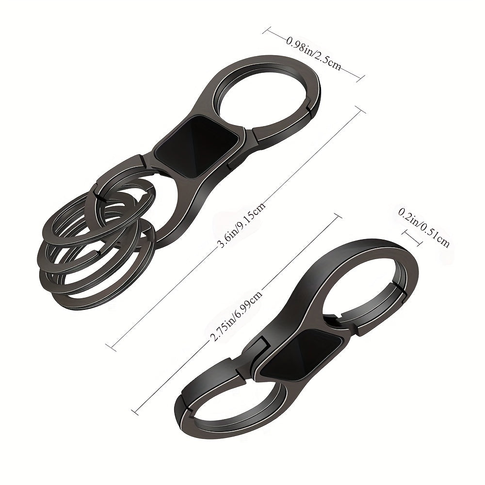 Heavy Duty Key Chain Quick Release Spring with 4 Key Rings