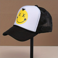 Happy Face Pattern Baseball Cap Dad Hat Adjustable Snapback