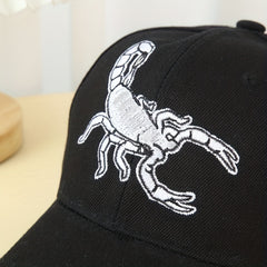 Unisex Sunshade Baseball Cap with Scorpion Embroidery