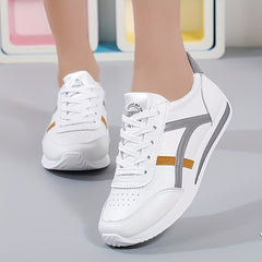 Women's Colorblock Casual Sneakers Lace Up Low Round Toe Non slip Shoes