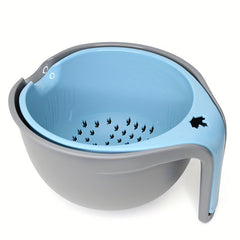 2-In-1 Colander Bowl Double Layer Drain Basket Multifunction Strainer