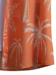 Hawaiian Coconut Pattern Men's Short Sleeve Shirt