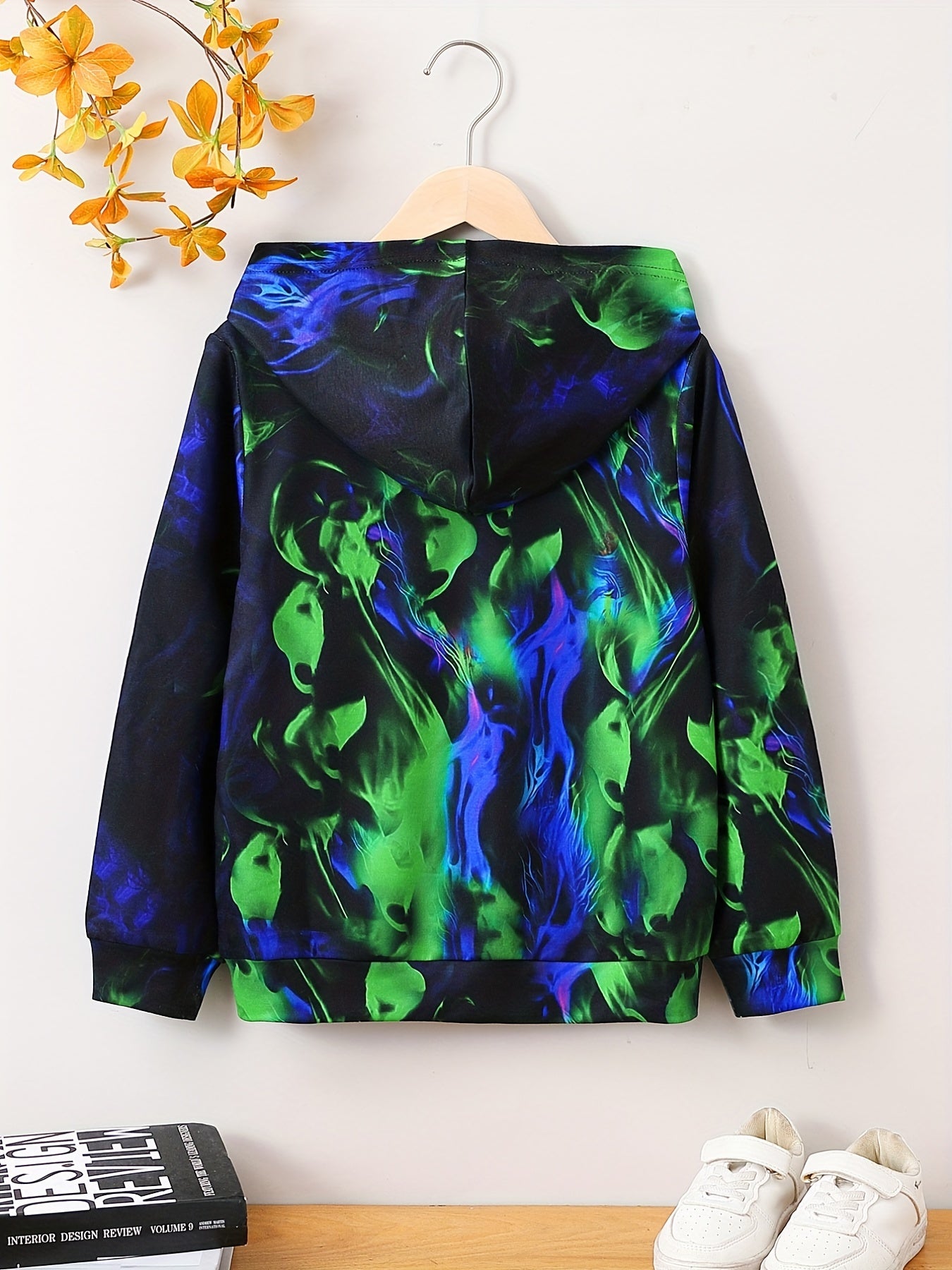 Flame Skull Boys Hoodie Long Sleeve Sweatshirt