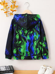 Flame Skull Boys Hoodie Long Sleeve Sweatshirt