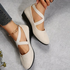 Women's Comfortable Closed Toe Slip On Wedge Shoes