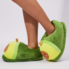 Avocado Decor Slippers Closed Toe Slip On Warm Home Shoes