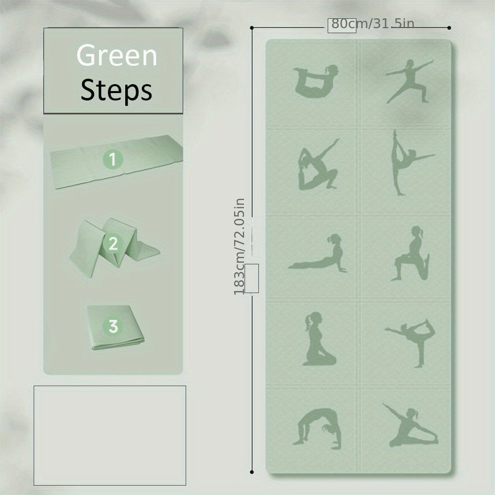 Thick TPE Yoga Mat w/ Guide Lines - Ideal for Students & Beginners