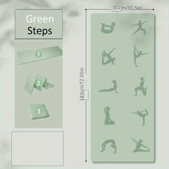 Thick TPE Yoga Mat w/ Guide Lines - Ideal for Students & Beginners
