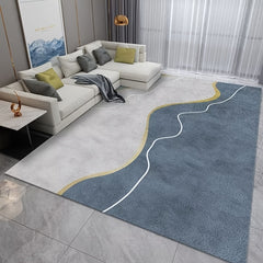 Modern Abstract Area Rug Living Room Non-slip TPR Base Soft Polyester Fiber