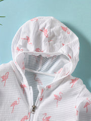 Toddler Girls Flamingo Sun Protection Hooded Shirt Jackets
