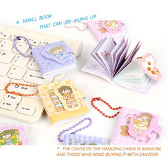 Mini Notebook Student Notebook Portable with Keychain for Girl