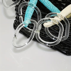 12pcs Clear C Shaped Shower Curtain Hooks for Bathroom Shower Rods