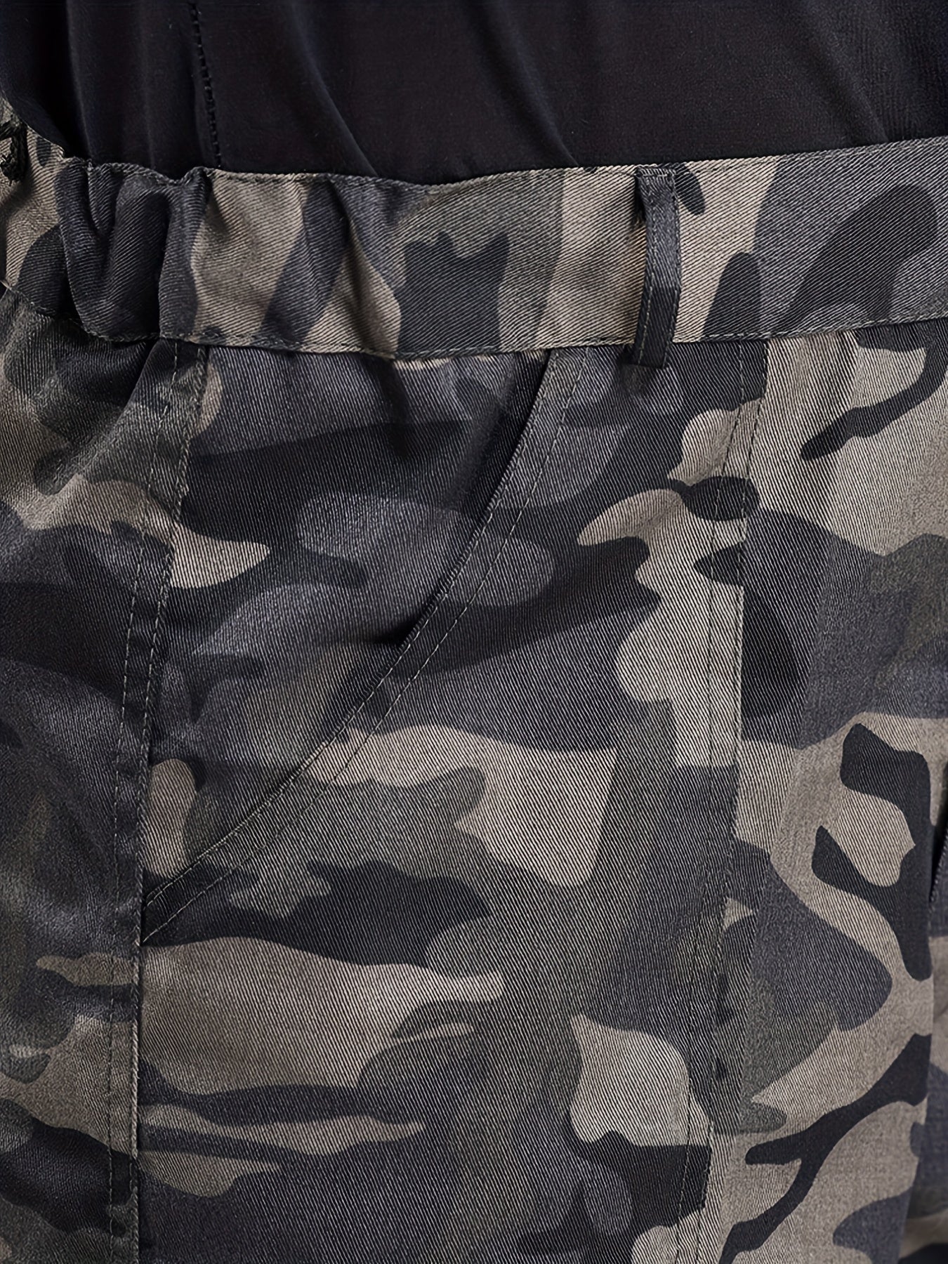 Cargo Jeans Mens Camo Straight Leg Casual Stylish Loose Fit Denim Pants