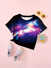 Unicorn Graphic Short Sleeve T shirt for Girls