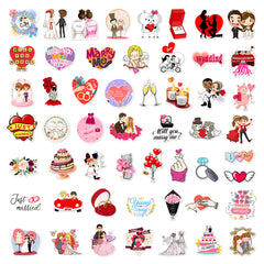 50Pcs Wedding Doodle Stickers Vinyl Waterproof Stickers for Favors