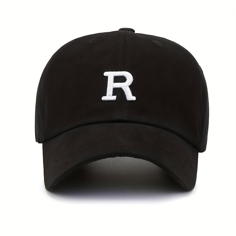 Meromibe Men's Outdoor R Letter Embroidered Baseball Cap for Outdoor Activities