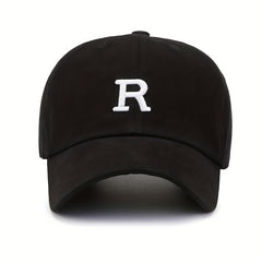 Meromibe Men's Outdoor R Letter Embroidered Baseball Cap for Outdoor Activities