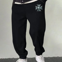 Men's Skull Cross Print Joggers Sweatpants for Outdoor