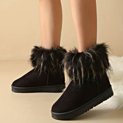 Women's Thickened Fur Snow Boots Warm Short Boots