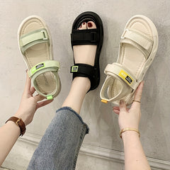 Women's Sports Sandals Open Toe Hook & Loop Casual Comfort Flat Shoes