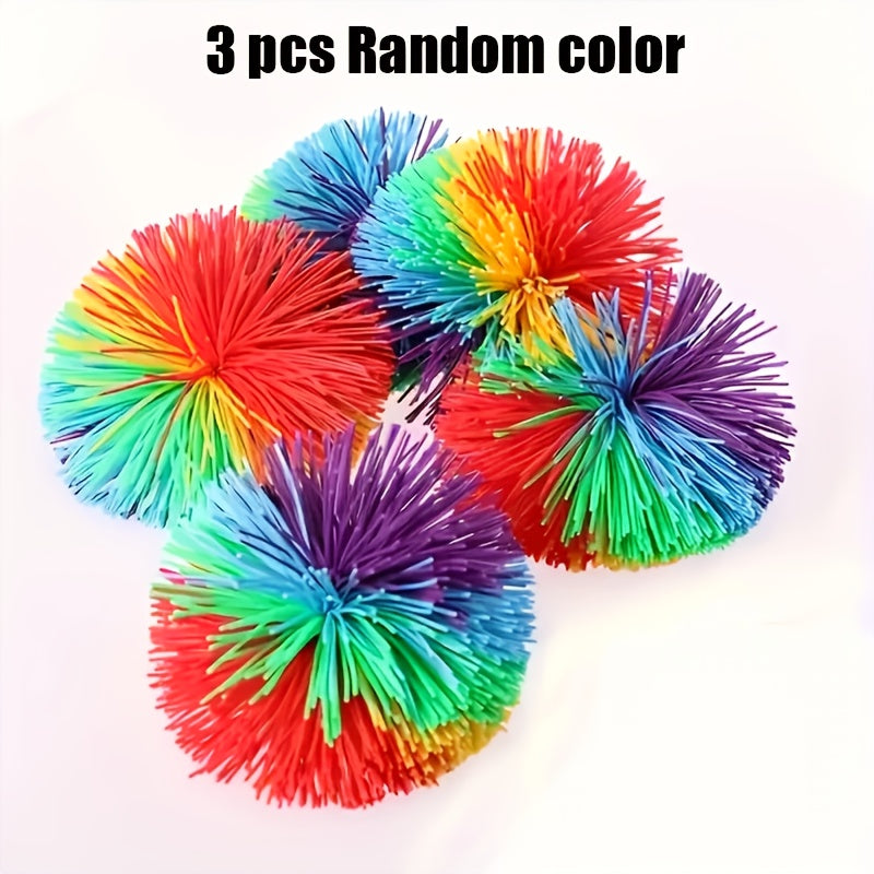 Sensory Toys Set for Kids and Adults - 7pcs Elastic Ball Rainbow Puff Soft Balls