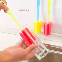 Kitchen Cleaning Sponge Brushes For Bottles, Mugs - Random Colors