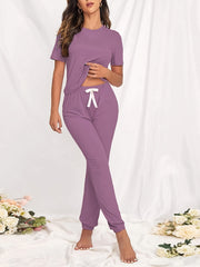 Women's Pajama Set Short Sleeve Top & Pants Sleepwear