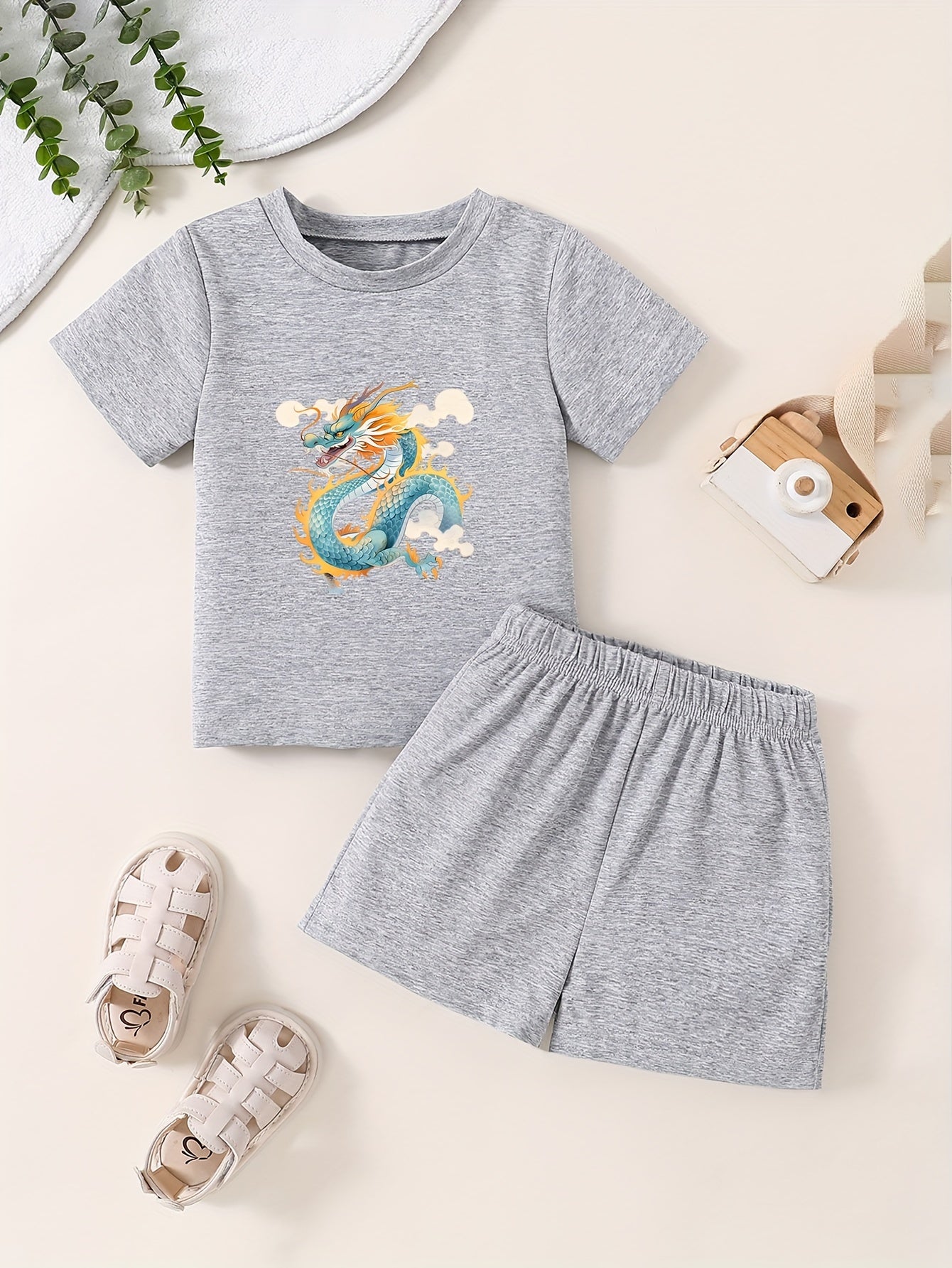 Toddler Kid Cartoon Pattern T-shirt & Shorts Set