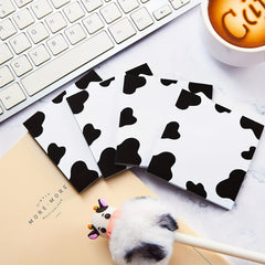 2 Packs Cow Print Sticky Note Pads Self-Adhesive Memo Pads for School