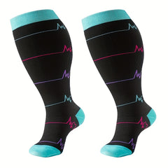 3 Pairs Wide Calf Support Compression Socks 20-30mmHg for Circulation Varicose