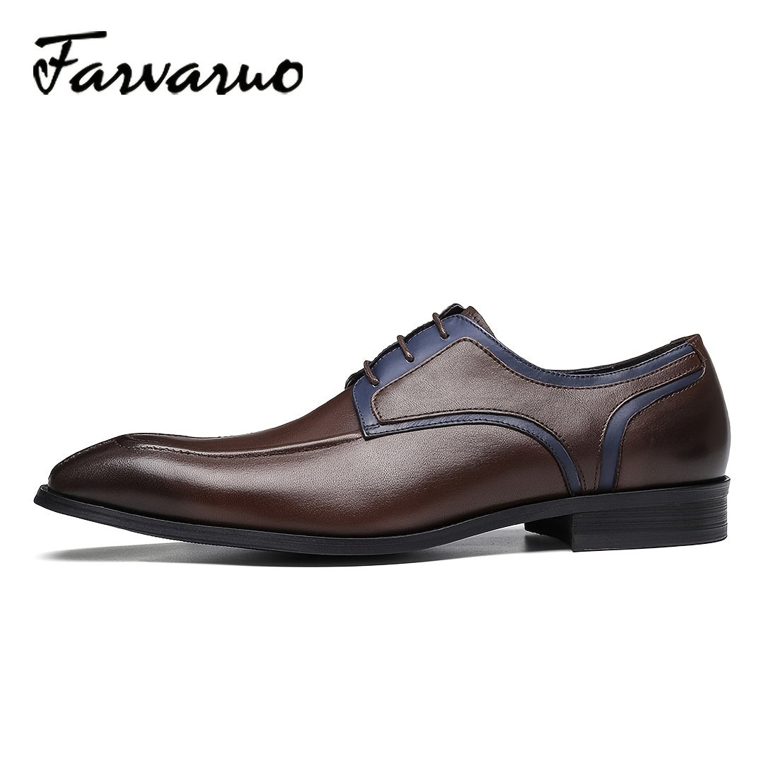 FARWARWO Men's Pointed Toe Leather Formal Dress Shoes