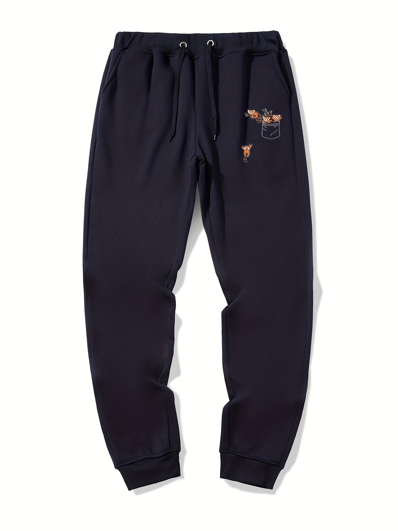Raccoon In The Pocket Drawstring Joggers Men's Sweatpants