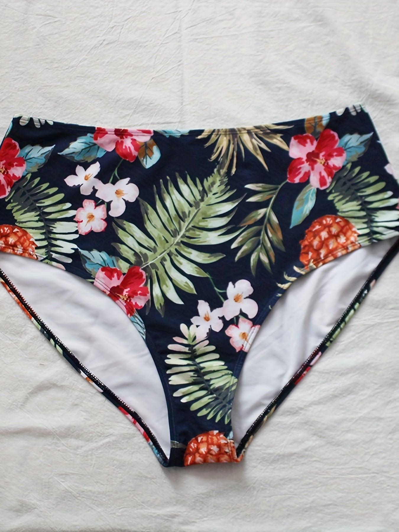 Colorblock Drawstring Bikini Set Plus Size