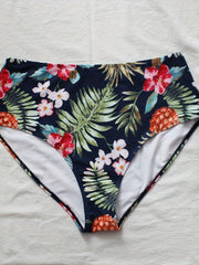 Colorblock Drawstring Bikini Set Plus Size