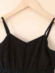 Girl's 2pcs Tank Top & Cami Overalls Set for Summer