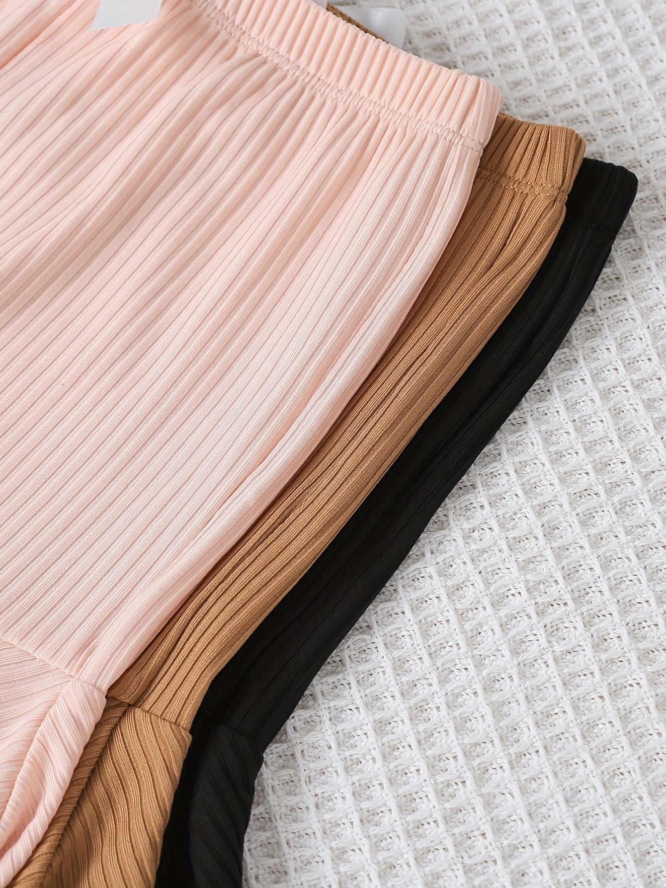 3pcs Girls Bowtie Ruffle Bottom Elastic Waist Shorts for Spring Summer