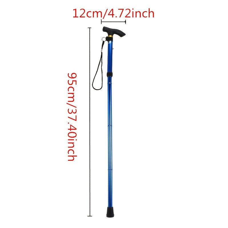 Lightweight Foldable Walking Stick w/ Rubber Tip - Hiking Pole