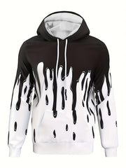 Ink Print Men's Graphic Hoodie Autumn Winter Pullover