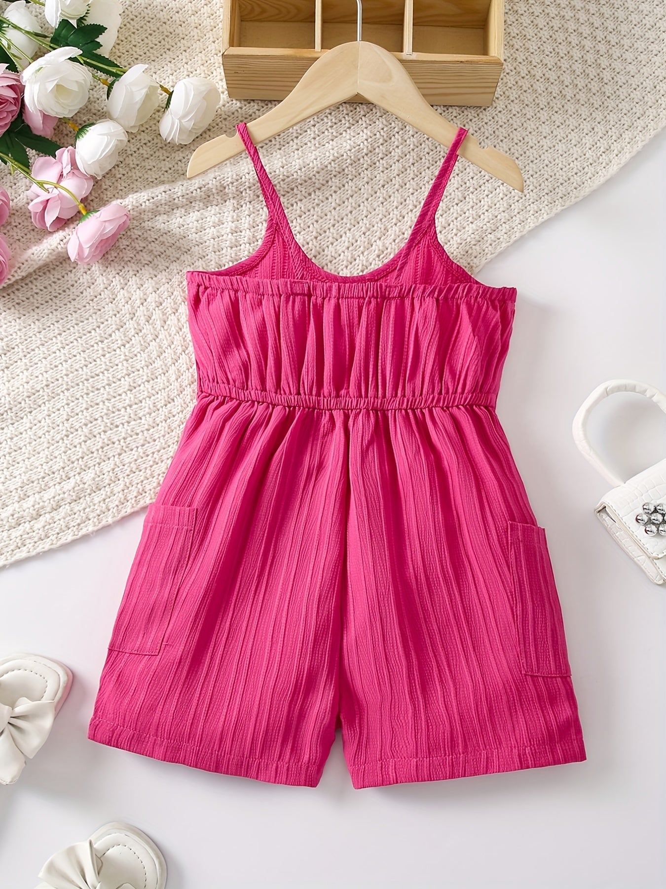 Girls' High Waist Casual Romper Jumpsuit Vacation Style