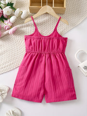 Girls' High Waist Casual Romper Jumpsuit Vacation Style