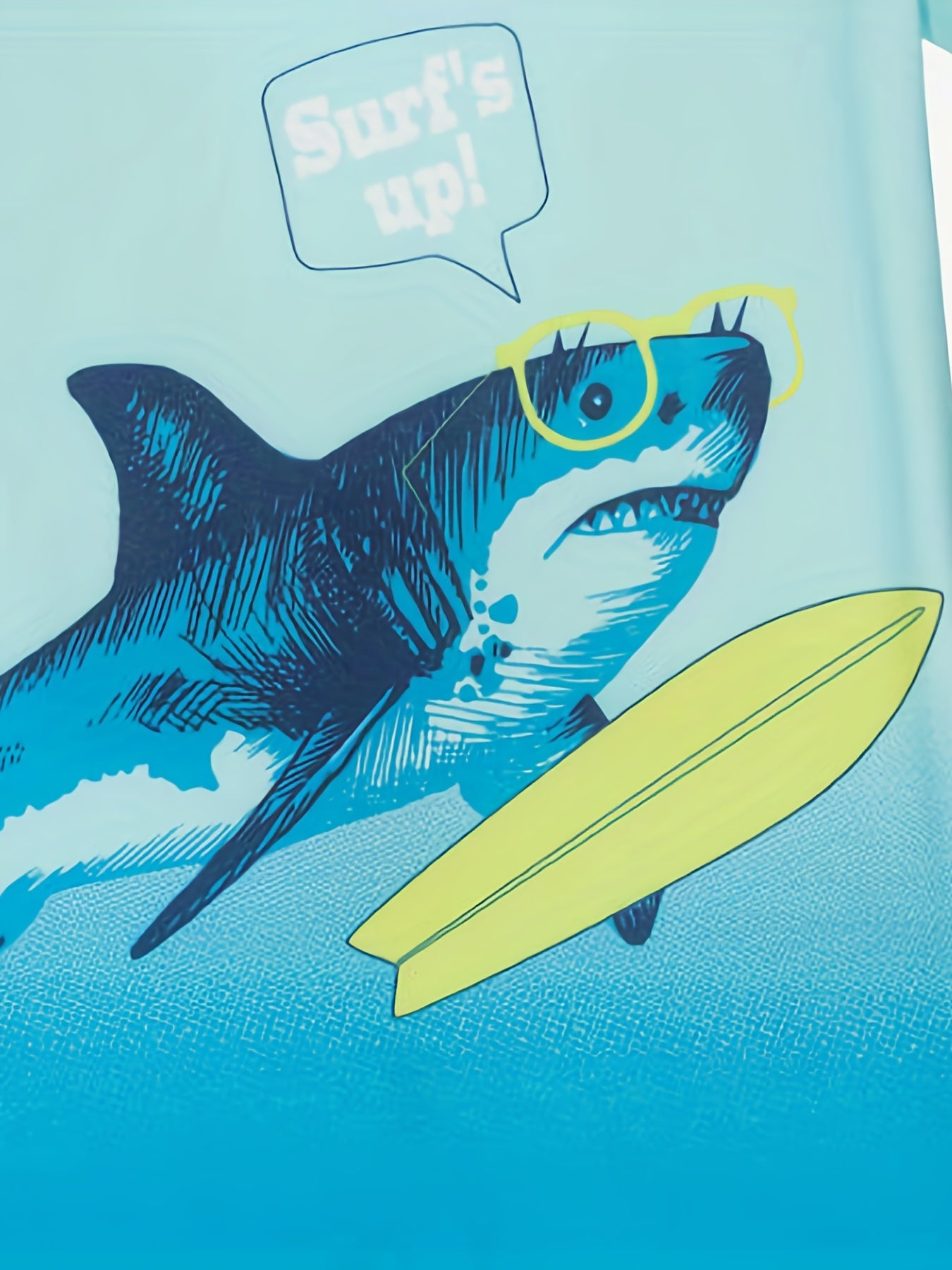 Boy's Short Sleeve Swimsuit Cartoon Shark Print Bathing Suit
