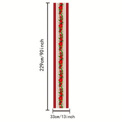 1pc Merry Christmas Table Runner Red Bell Printed Holiday Desktop Decoration