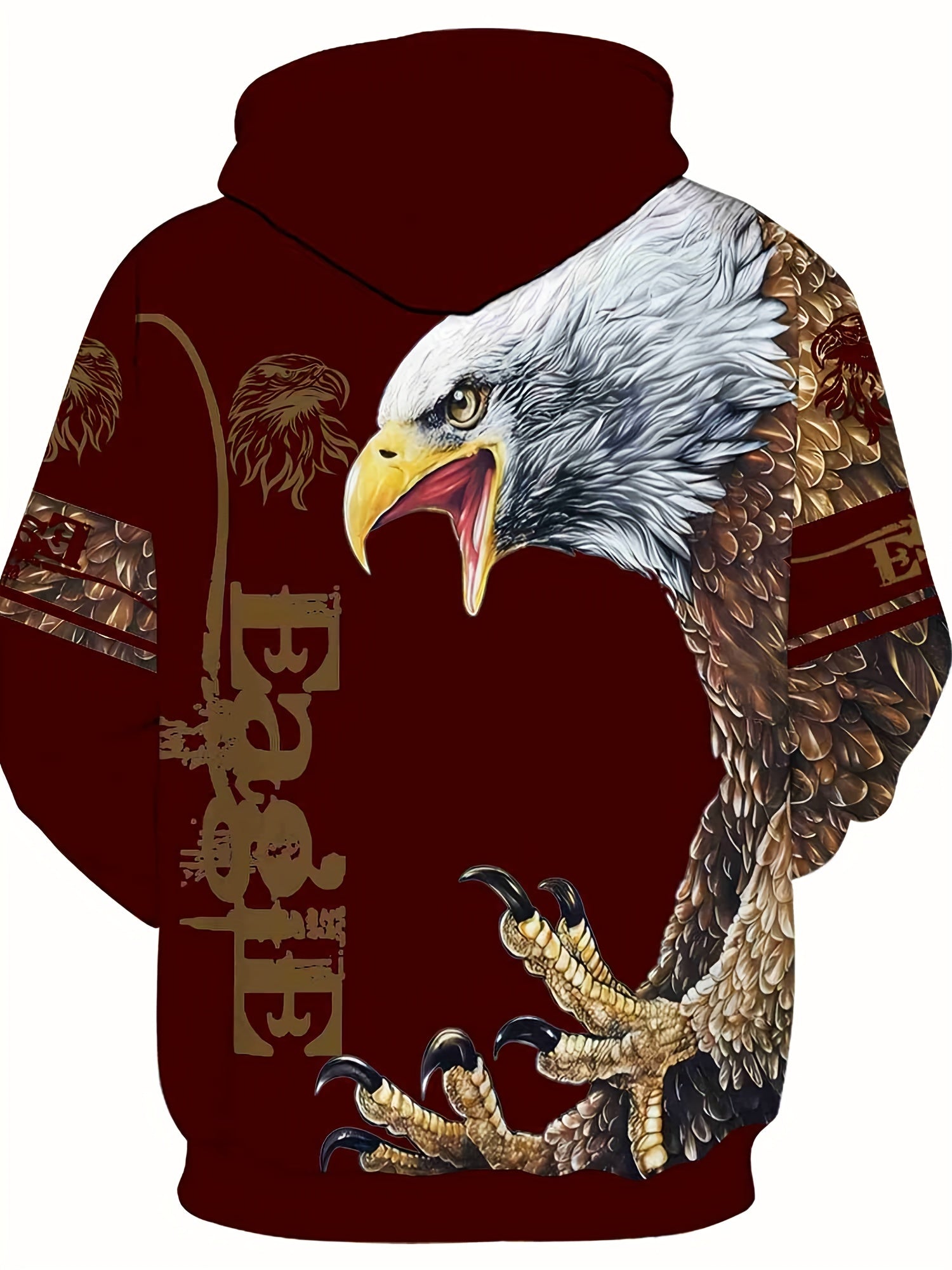 Eagle 3D Print Hoodie for Men Graphic Hooded Pullover Autumn Winter
