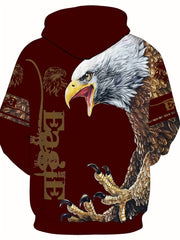 Eagle 3D Print Hoodie for Men Graphic Hooded Pullover Autumn Winter