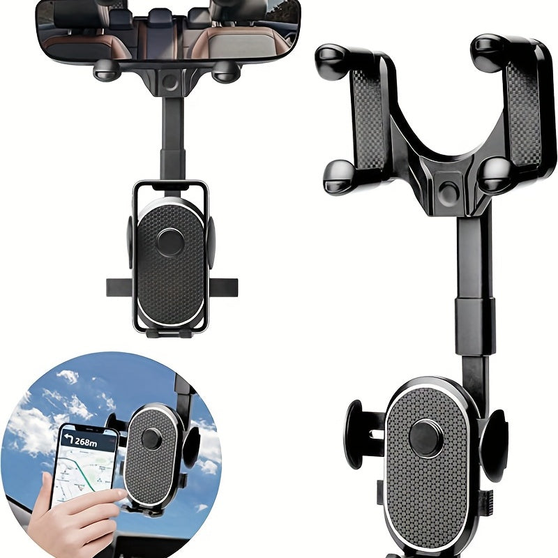 360 Rotatable Car Rearview Mirror Phone Mount