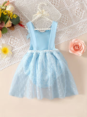 Baby Girls Lace Bowknot Mesh Onesie Dress Clothes