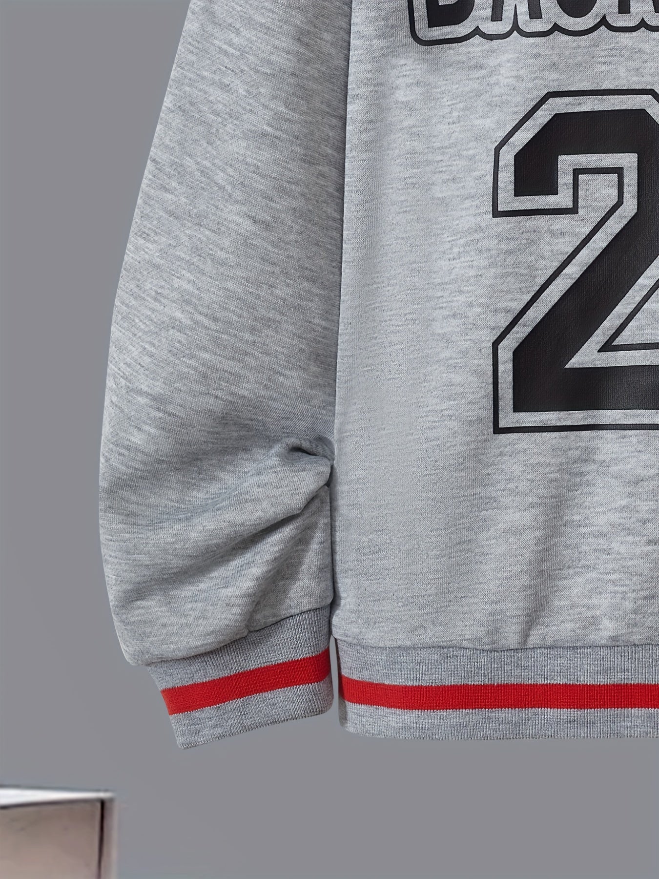 Boy's Basketball Print Hoodie & Sweatpants Set for Spring Fall